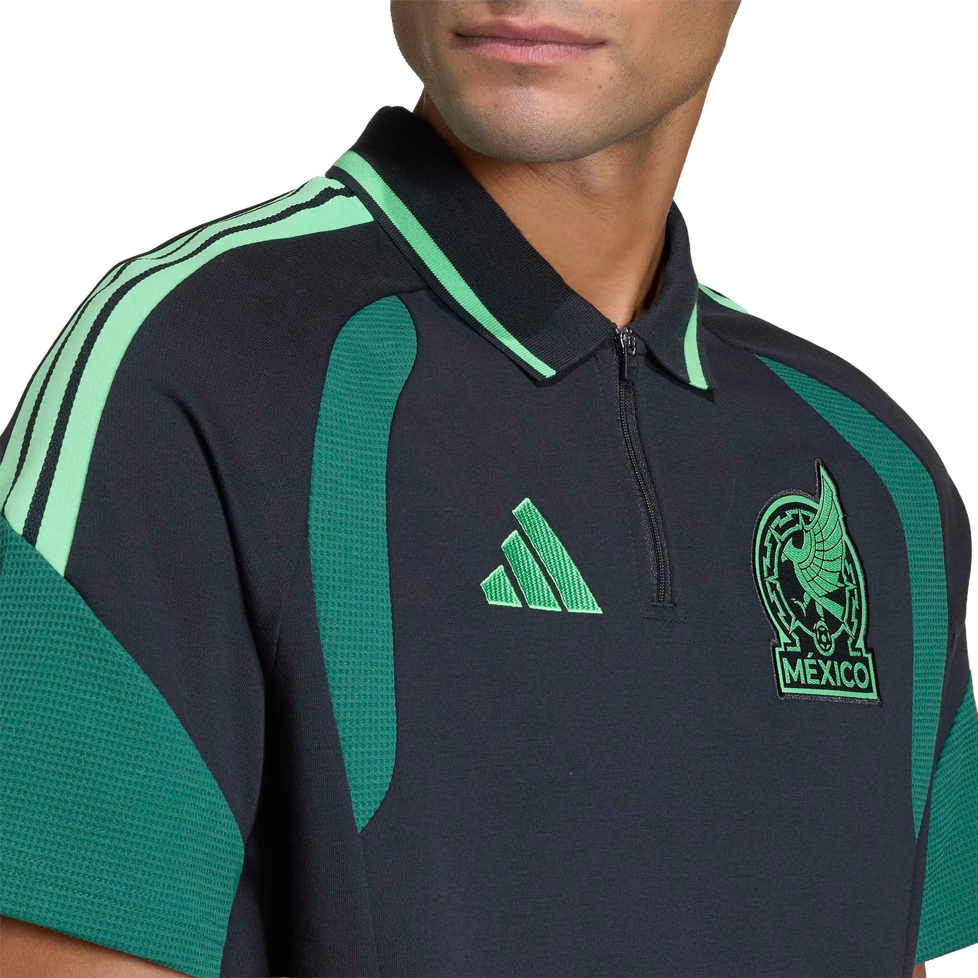 Adidas 2026 Mexico Men's Tiro Polo Shirt Black / Green