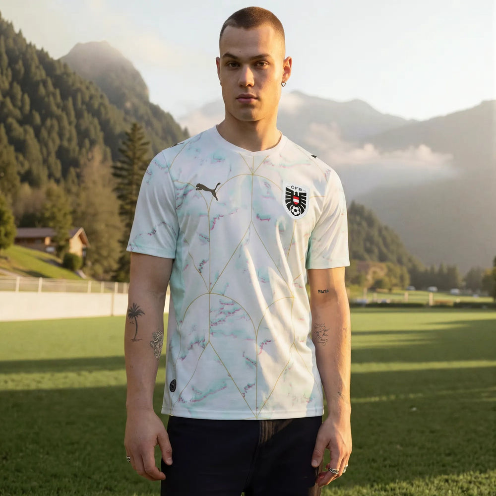 Puma 2026 Austria Men's Stadium Away Soccer Jersey Puma White-Mint Melt