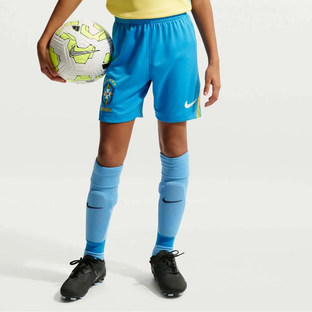 Nike 2026-27 Brazil Youth Stadium Home Shorts LT Photo Blue/Light Menta/White