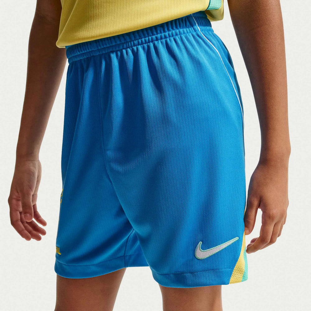 Nike 2026-27 Brazil Youth Stadium Home Shorts LT Photo Blue/Light Menta/White