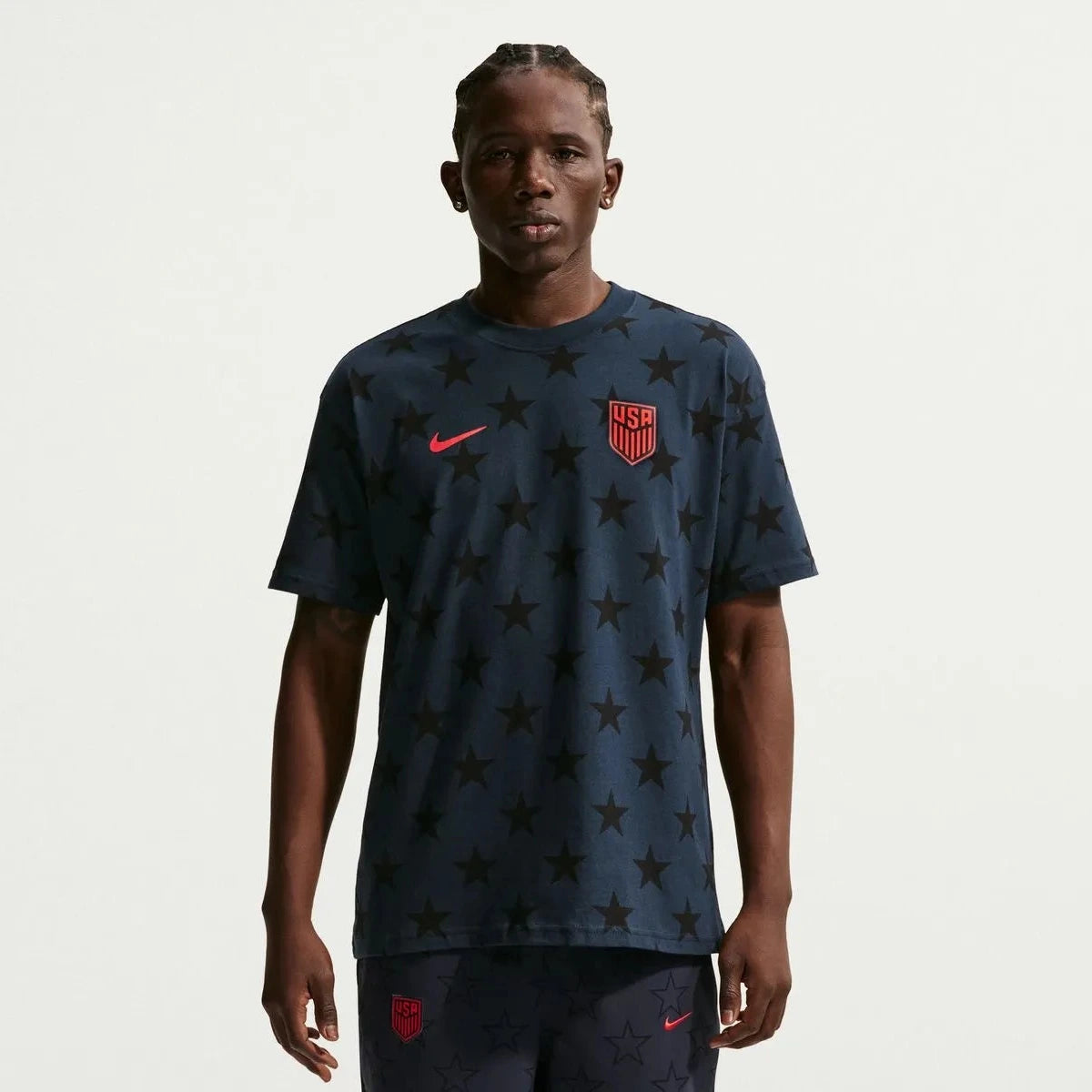 Nike 2026-27 USMNT Men's All Over Print Tee Dark Obsidian