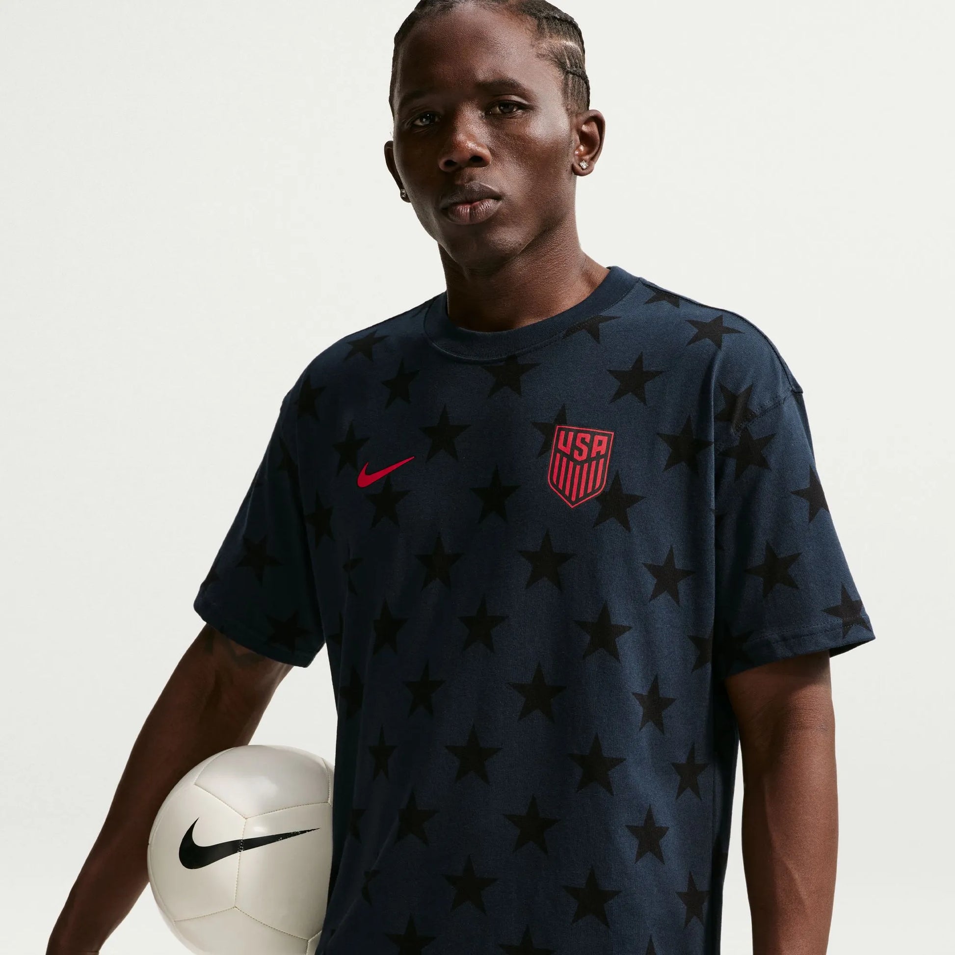 Nike 2026-27 USMNT Men's All Over Print Tee Dark Obsidian