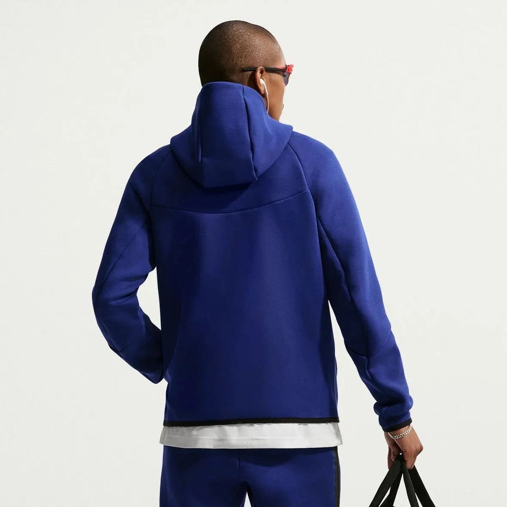 Nike 2026-27 USMNT Men's Full-Zip Tech Fleece Hoodie Deep Royal Blue/Challenge Red