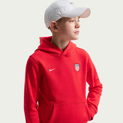 Nike 2026-27 USMNT Youth Club Pullover Hoodie University Red/Sail