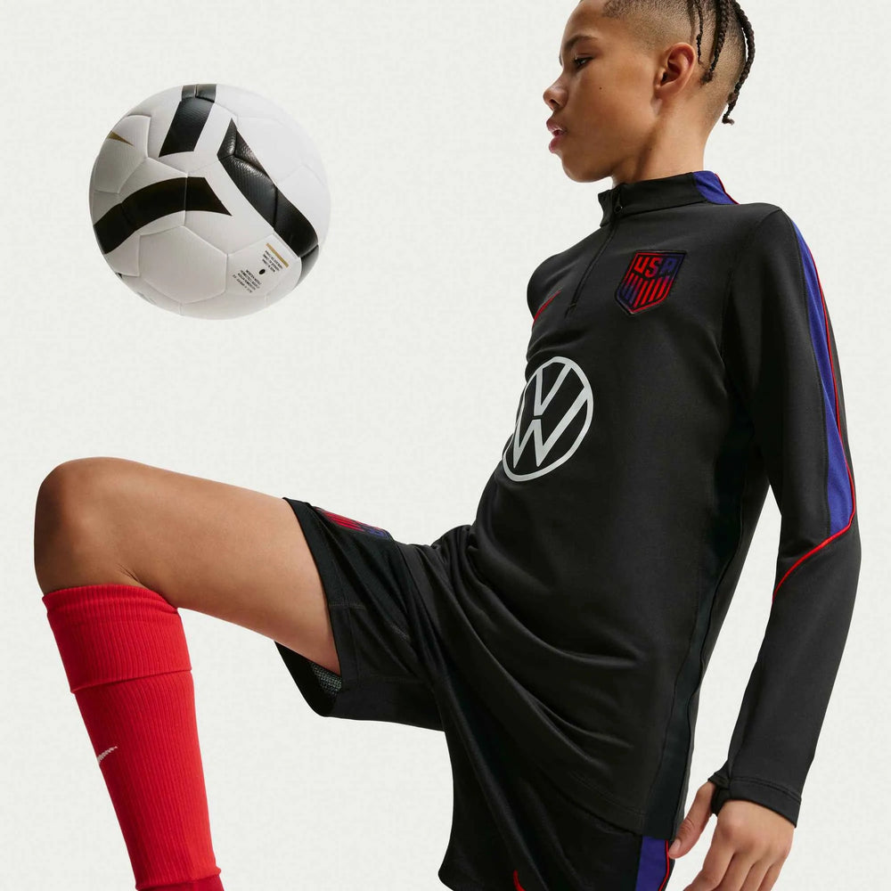 Nike 2026-27 USMNT Youth Strike Drill Top Black/Deep Royal Blue/Challenge Red