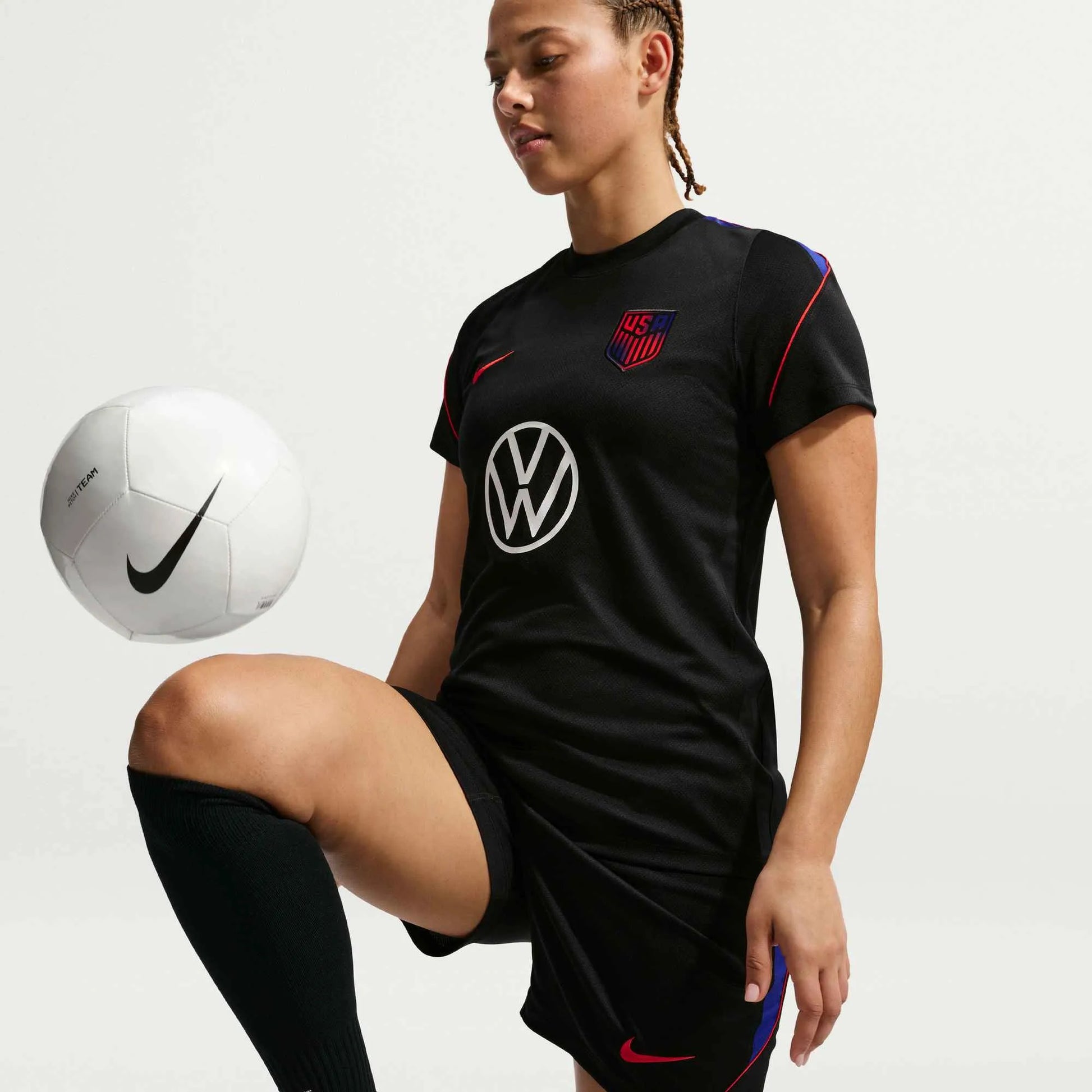 Nike 2026-27 USMNT Women's Strike Top Black/Black/Challenge Red
