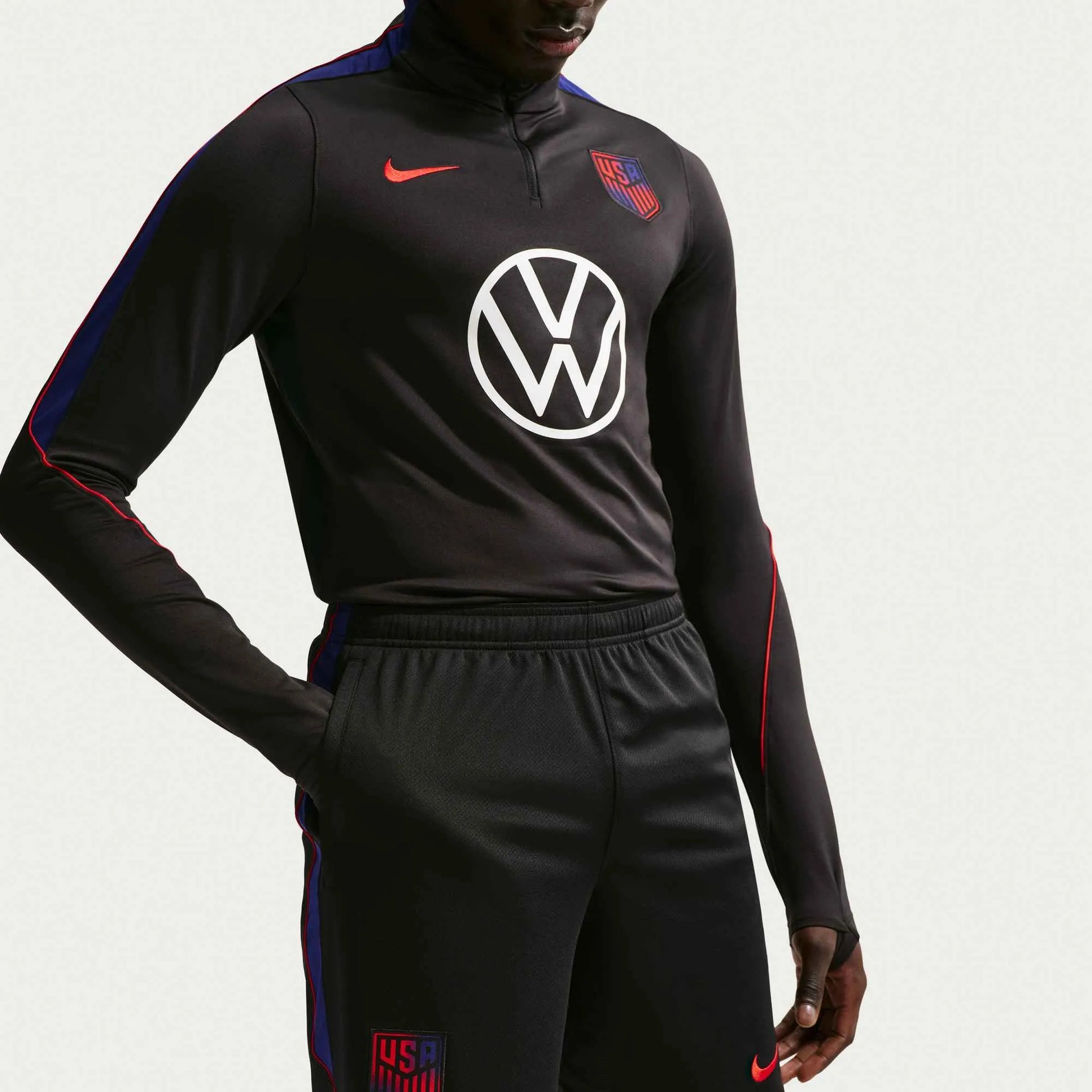 Nike 2026-27 USMNT Men's Strike KZ Shorts Black/Deep Royal Blue/Challenge Red