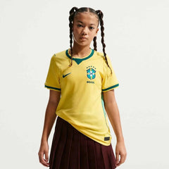 Nike 2026-27 Brazil Youth Stadium Home Soccer Jersey Canary/Light Menta/Geode Teal