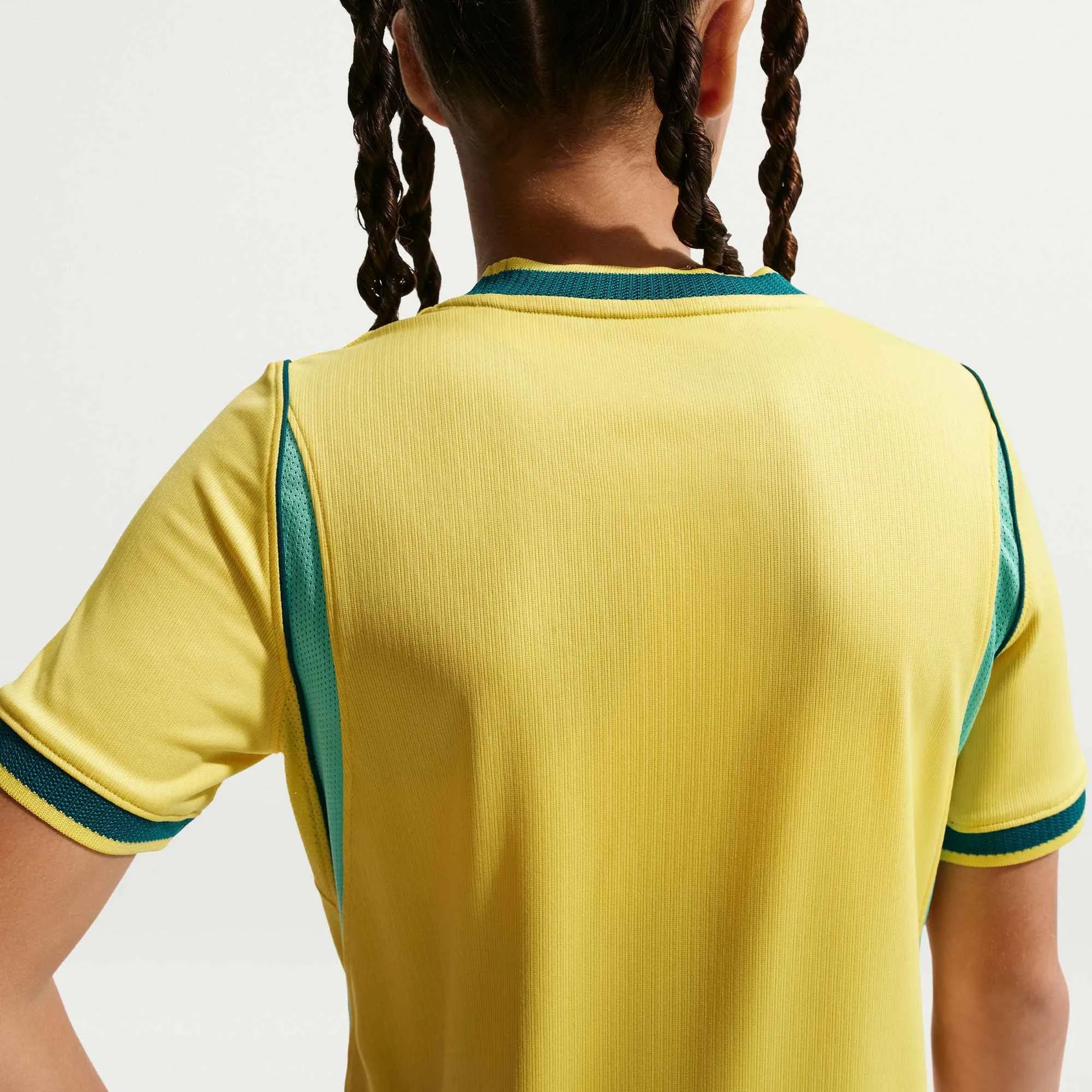 Nike 2026-27 Brazil Youth Stadium Home Soccer Jersey Canary/Light Menta/Geode Teal