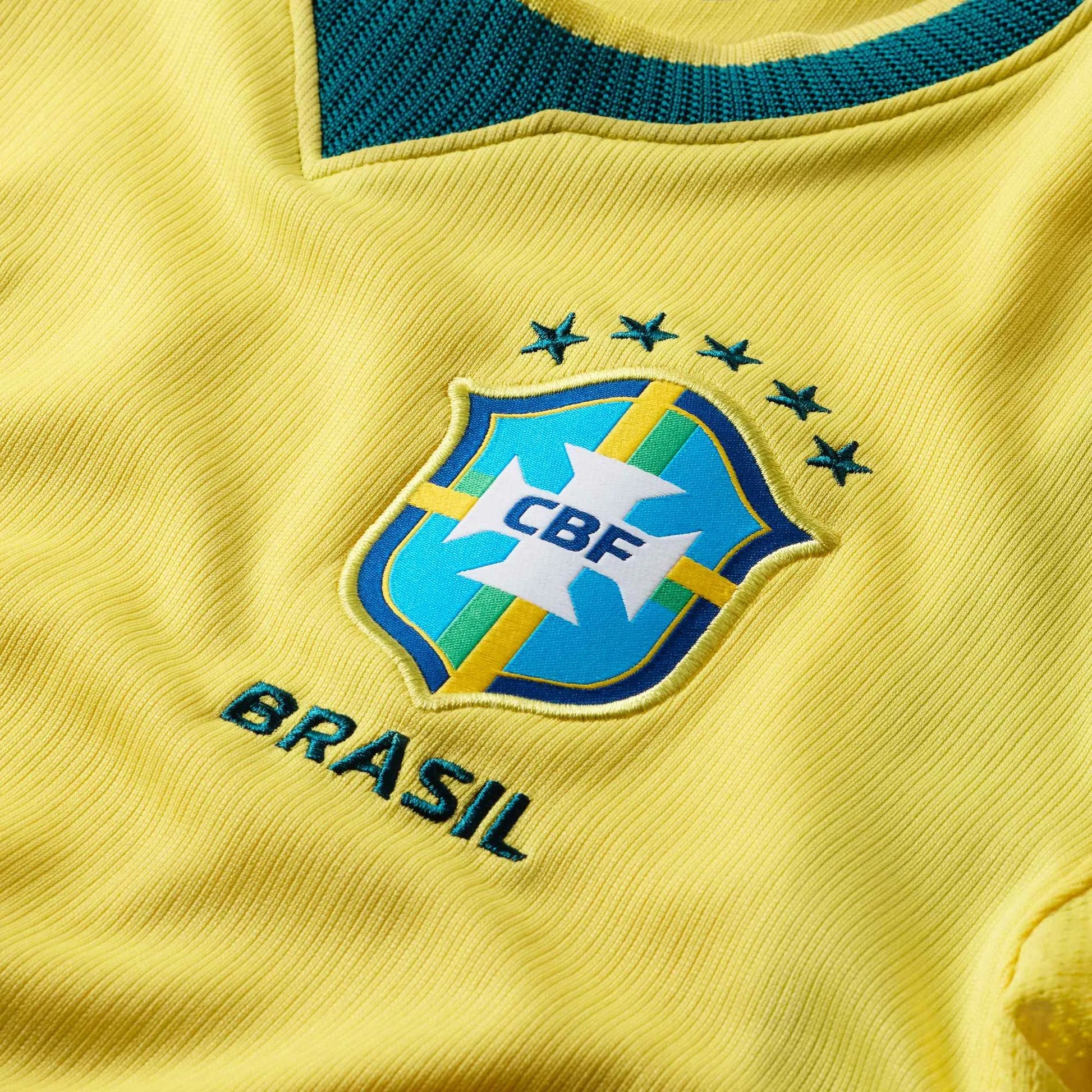 Nike 2026-27 Brazil Youth Stadium Home Soccer Jersey Canary/Light Menta/Geode Teal