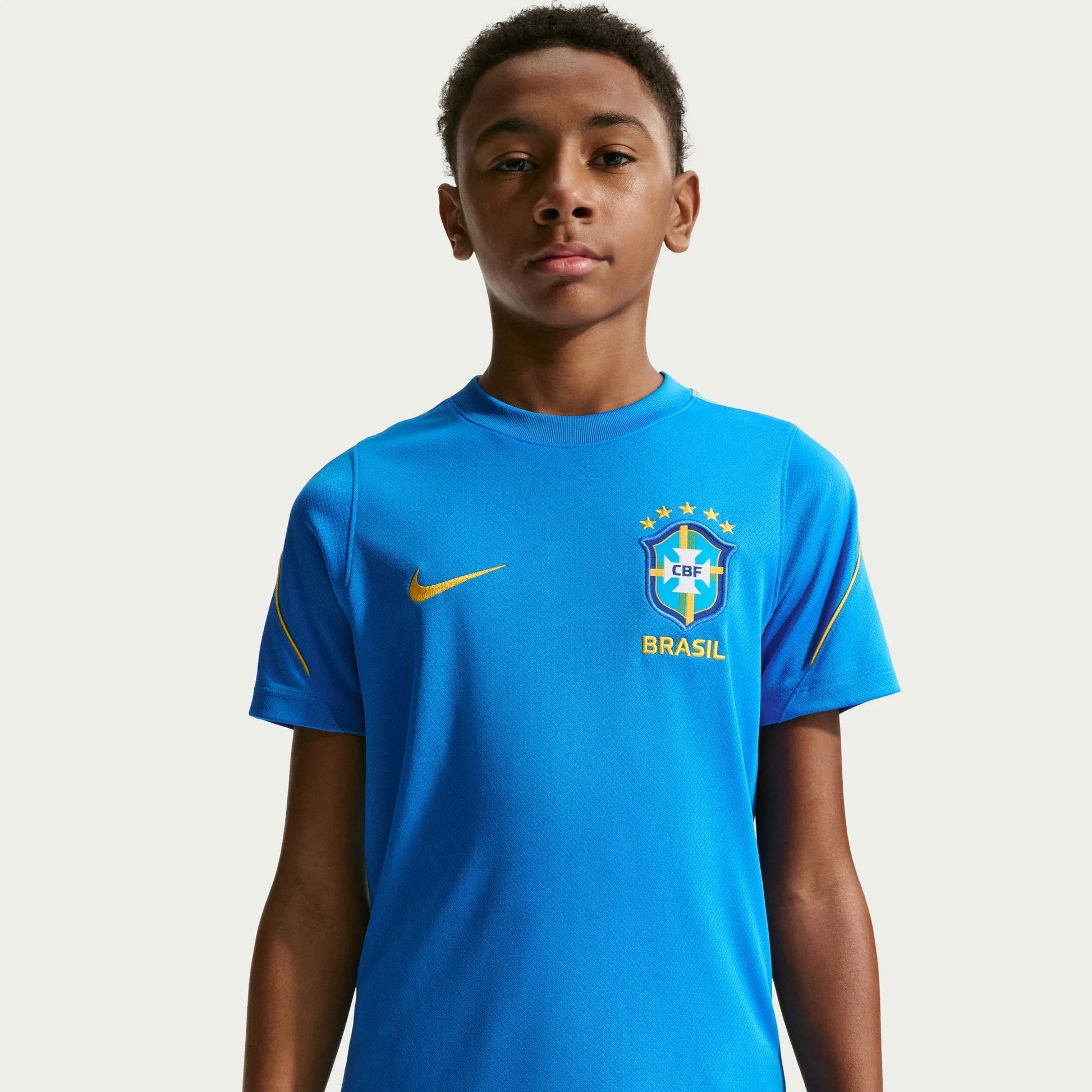 Nike 2026-27 Brazil Youth Strike Top Light Photo Blue/Light Menta/Midwest Gold