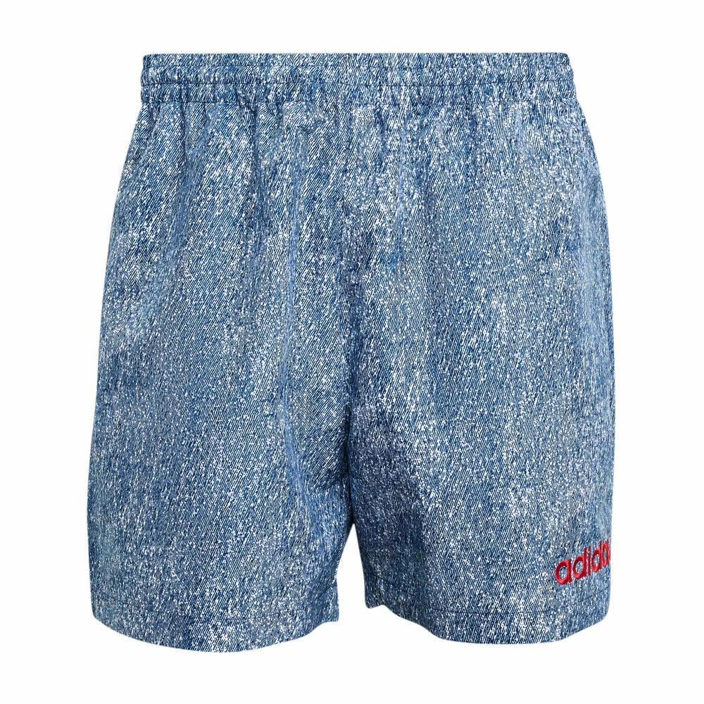 Adidas USA Men's Denim Graphic Shorts White / Dark Blue