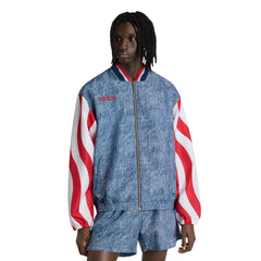 Adidas USA Men's Denim Graphic Track Top White / Dark Blue