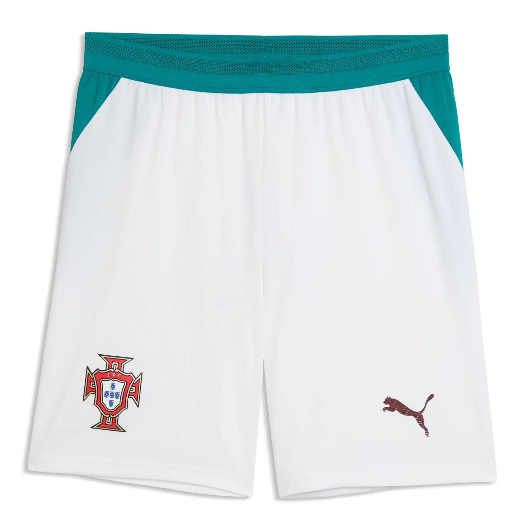 Puma 2026-27 Portugal Men's Stadium Away Shorts Puma White-Green Lagoon