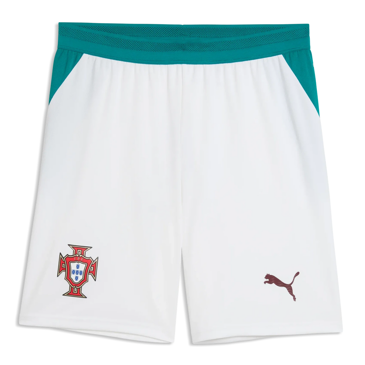 Puma 2026-27 Portugal Men's Stadium Away Shorts Puma White-Green Lagoon