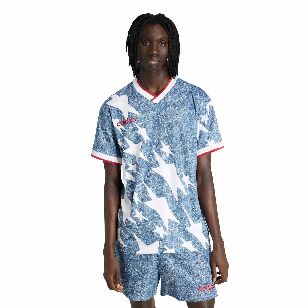Adidas USA Men's Denim Graphic Jersey White / Dark Blue