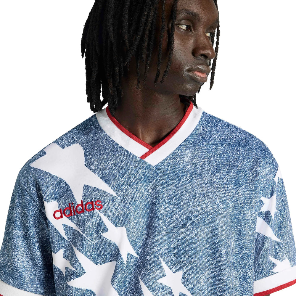 Adidas USA Men's Denim Graphic Jersey White / Dark Blue