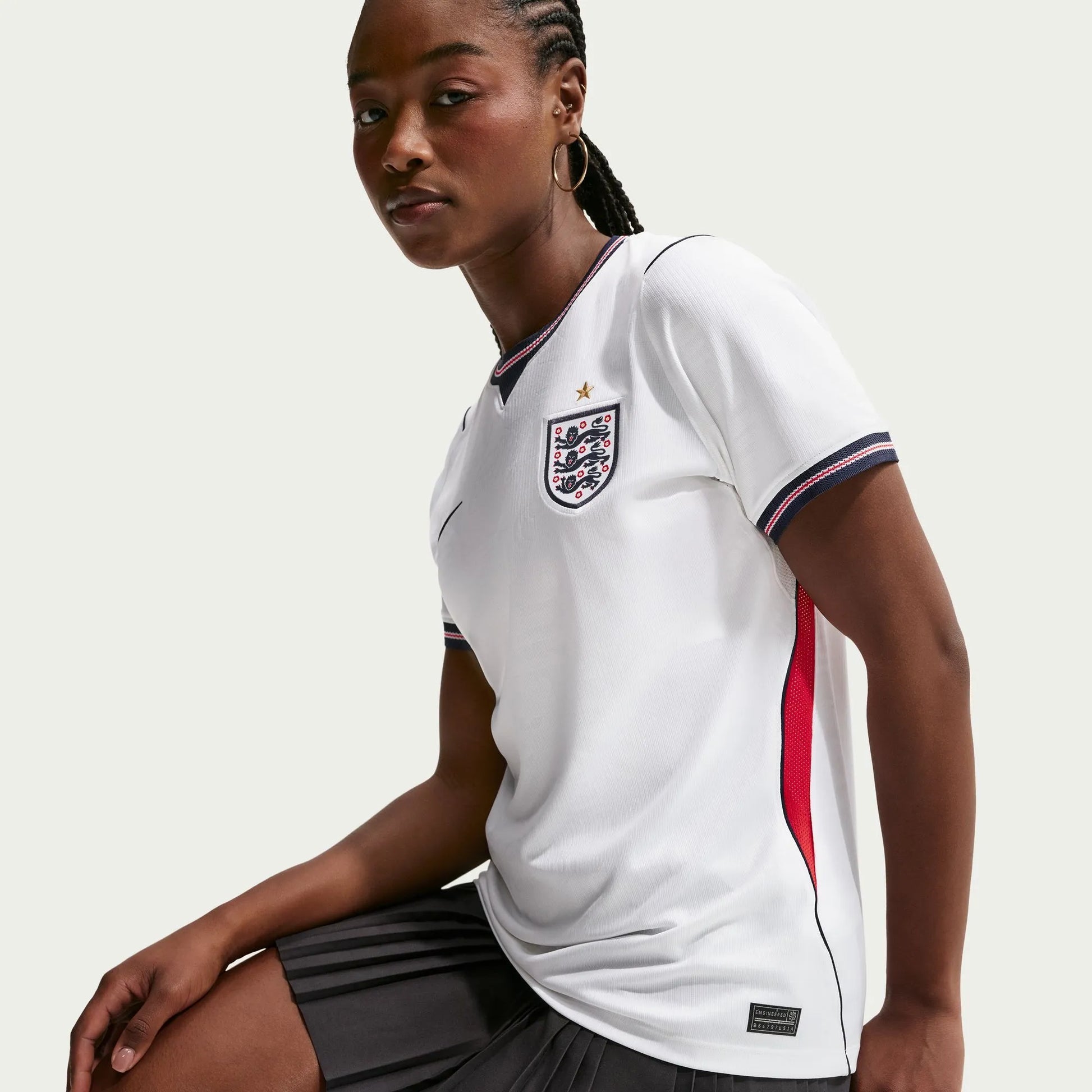 Nike 2026-27 England Women's Stadium Home Soccer Jersey White/Speed Red/Obsidian/Obsidian