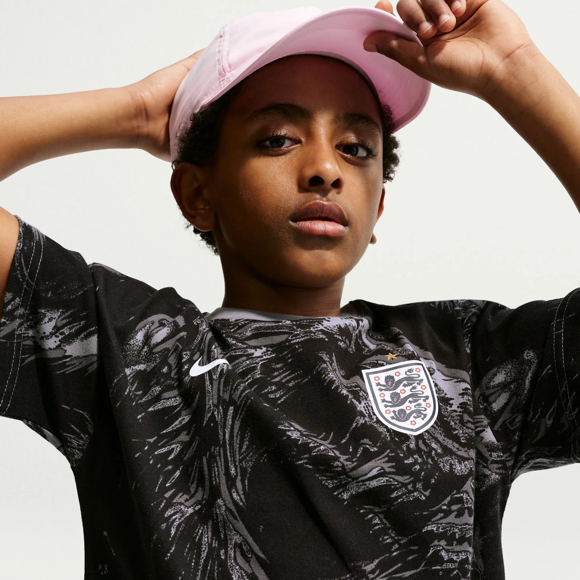 Nike 2026-27 England Youth All Over Print Tee Dark Steel Grey