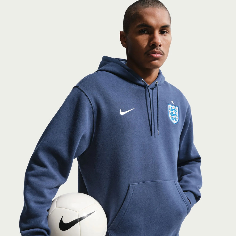 Nike 2026-27 England Men's Club Pullover Hoodie Midnight Navy/White