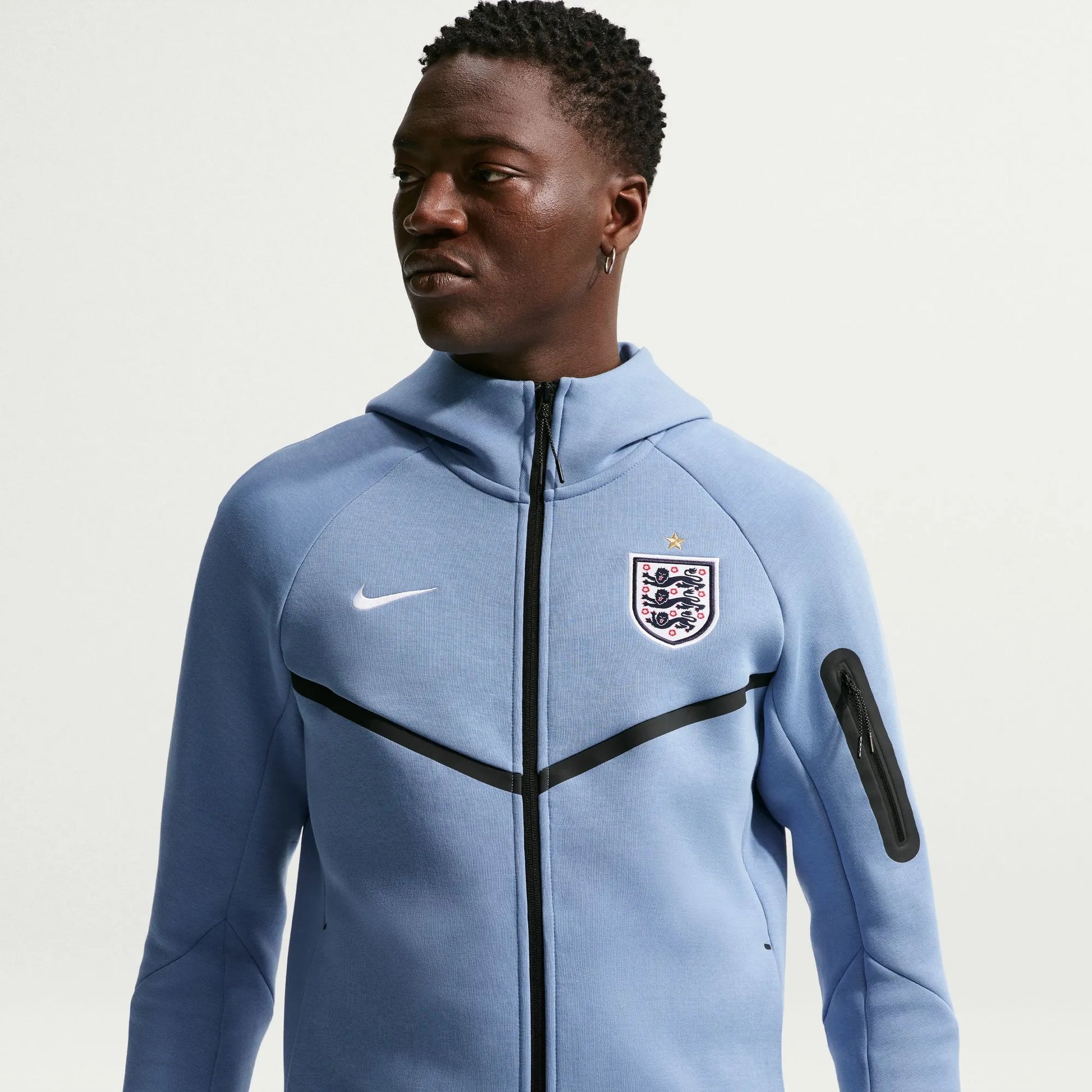 Nike 2026-27 England Men's Full-Zip Tech Fleece Hoodie Work Blue/White