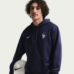 Nike 2026-27 France Men's Club French Terry Pullover Hoodie Blackened Blue/White