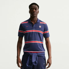 Nike 2026-27 USMNT Men's The Polo 2.0 Midnight Navy/Sail/University Red
