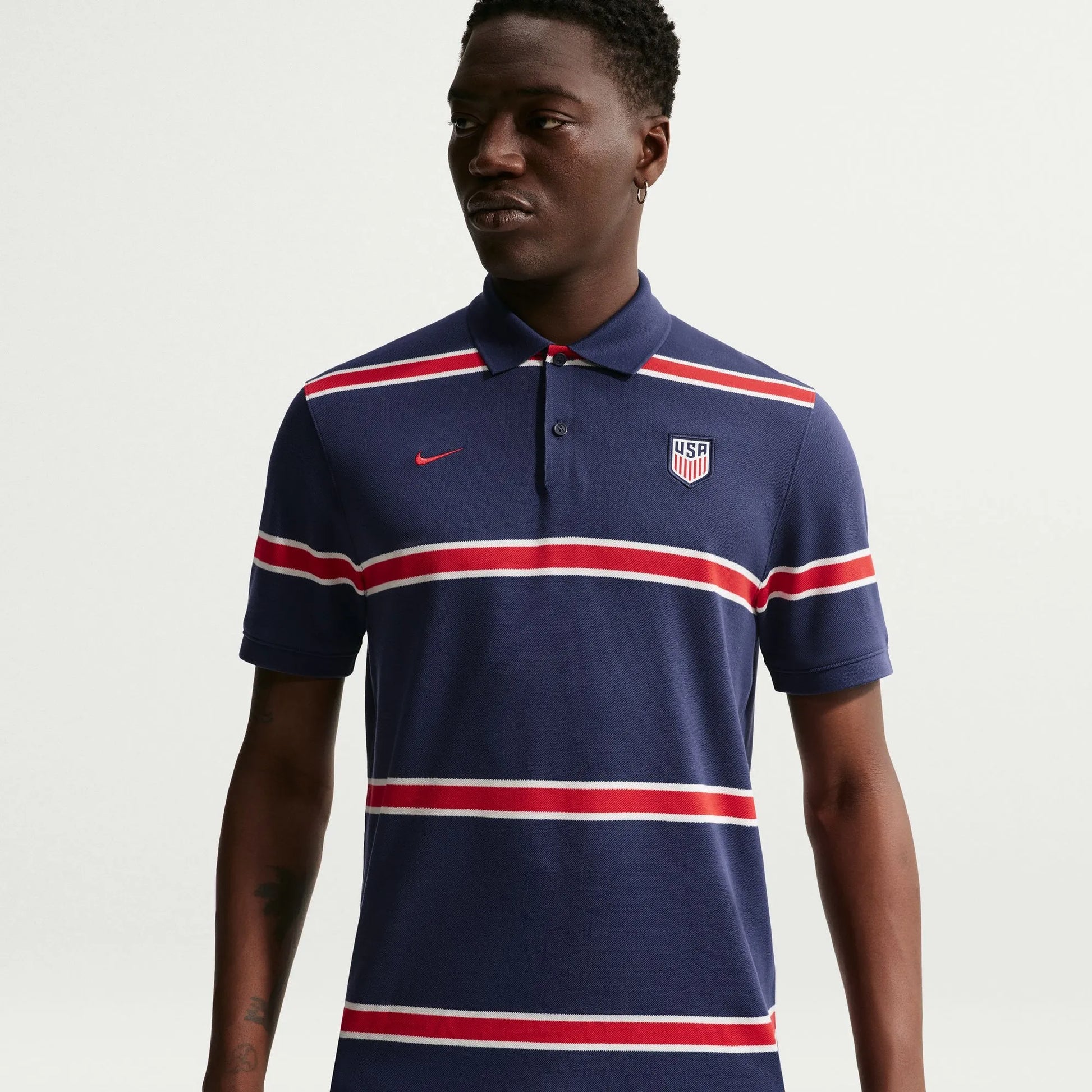Nike 2026-27 USMNT Men's The Polo 2.0 Midnight Navy/Sail/University Red