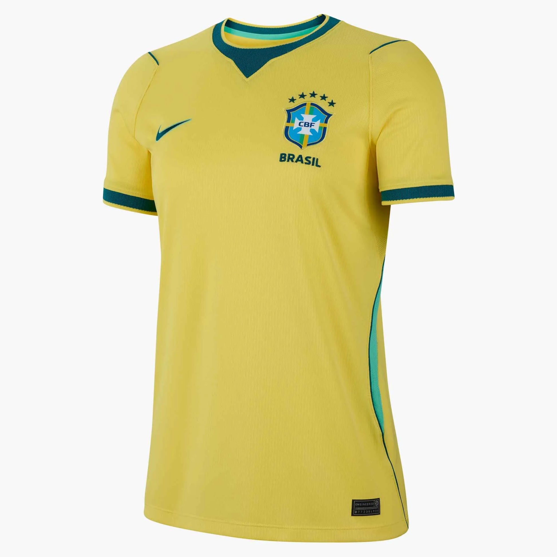 Nike 2026-27 Brazil Women's Stadium Home Soccer Jersey Canary/Light Menta/Geode Teal