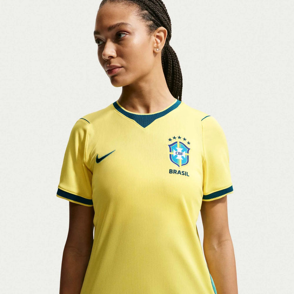 Nike 2026-27 Brazil Women's Stadium Home Soccer Jersey Canary/Light Menta/Geode Teal