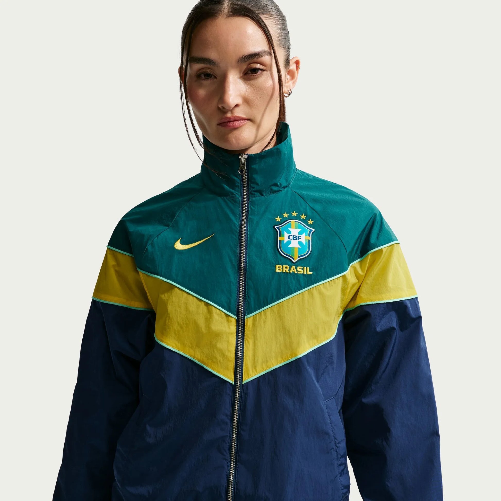 Nike 2026-27 Brazil Women's UV Woven Jacket Coastal Blue/Geode Teal/Midwest Gold/Midwest Gold
