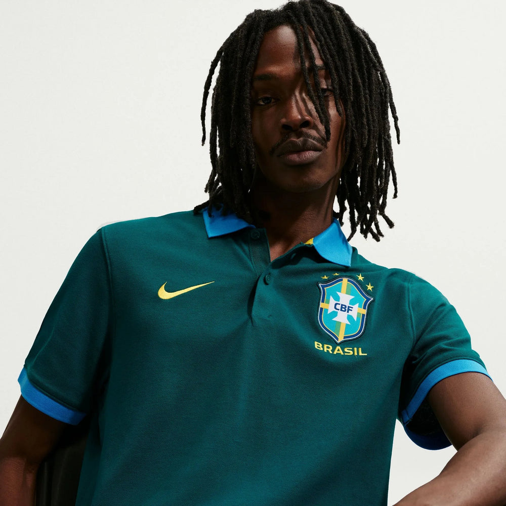 Nike 2026-27 Brazil Men's The Polo 2.0 Geode Teal/LT Photo Blue/Midwest Gold