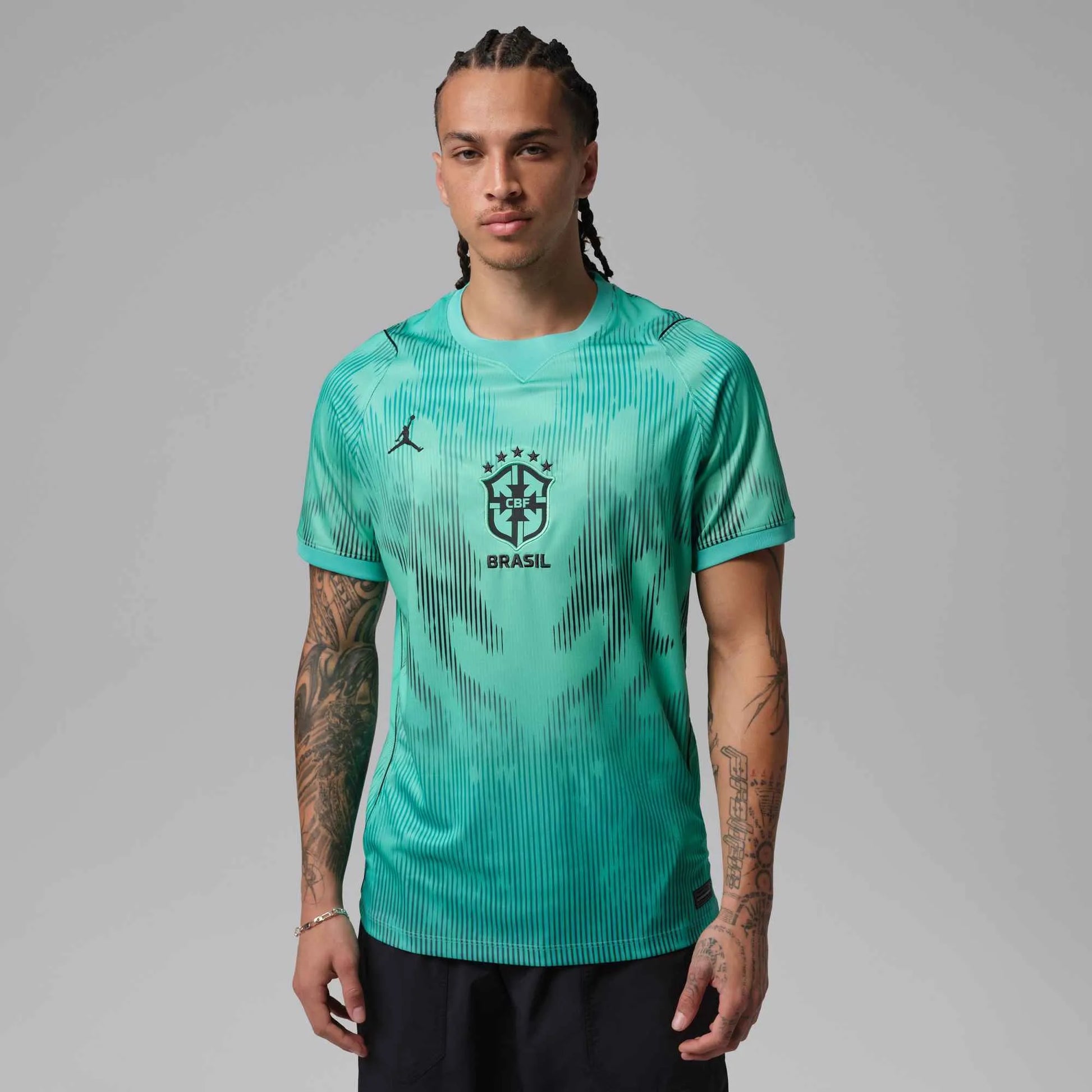 Nike 2026-27 Brazil Men's Stadium Goalkeeper Soccer Jersey Light Menta/Black