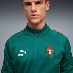 Puma 2026-27 Portugal Men's KING Anthem Jacket Green Lagoon-Ruby Shimmer