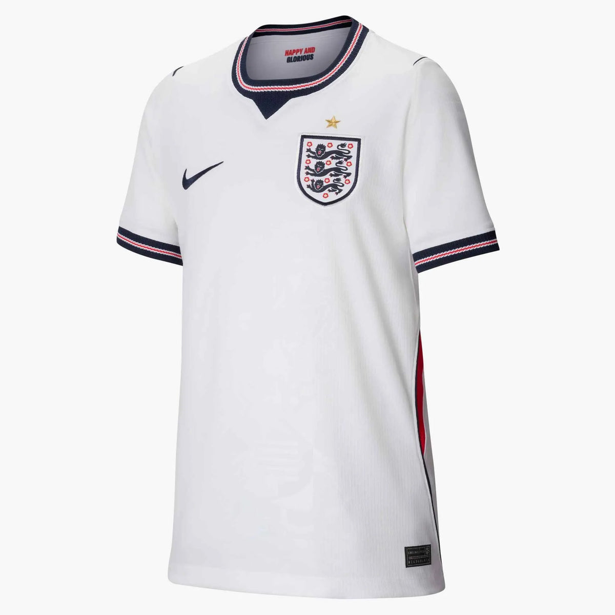 Nike 2026-27 England Youth Stadium Home Soccer Jersey White/Speed Red/Obsidian/Obsidian