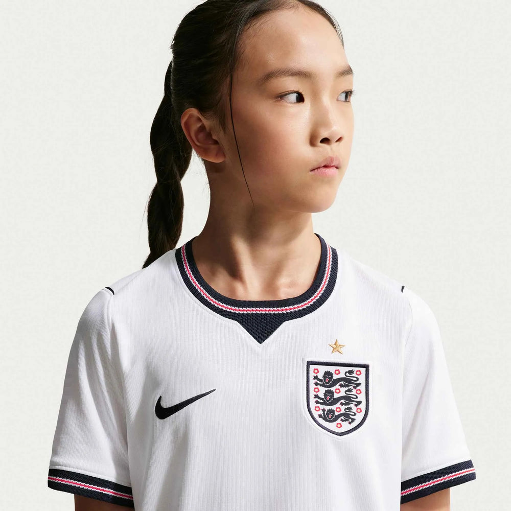 Nike 2026-27 England Youth Stadium Home Soccer Jersey White/Speed Red/Obsidian/Obsidian