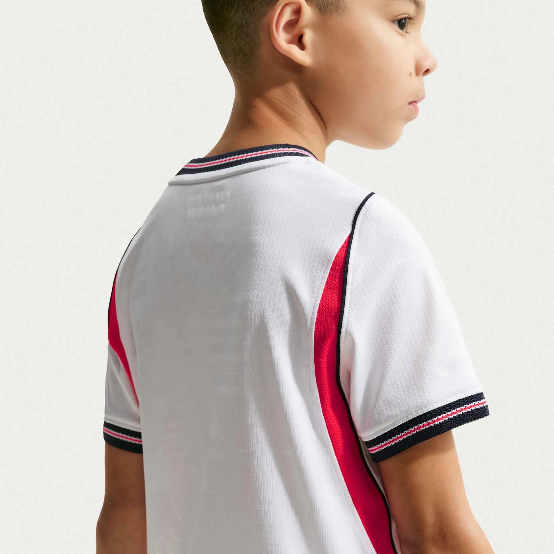 Nike 2026-27 England Youth Stadium Home Soccer Jersey White/Speed Red/Obsidian/Obsidian