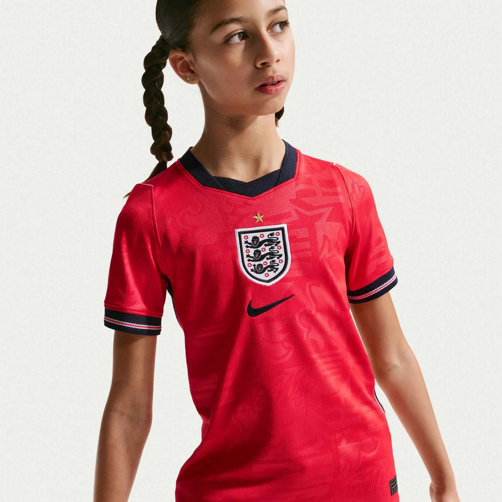 Nike 2026-27 England Youth Stadium Away Soccer Jersey Speed Red/Obsidian/White/Obsidian