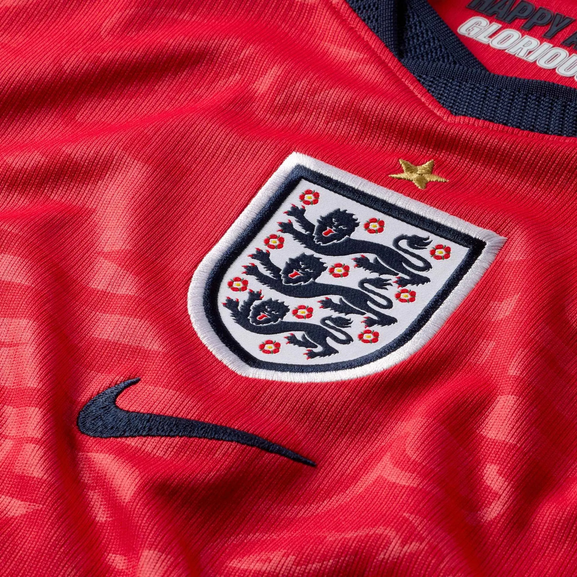 Nike 2026-27 England Youth Stadium Away Soccer Jersey Speed Red/Obsidian/White/Obsidian