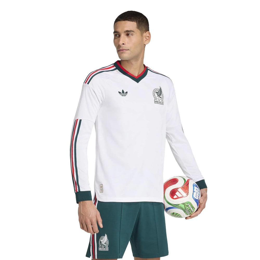 Adidas 2026 Mexico Men's Authentic Away Long-Sleeve Soccer Jersey White