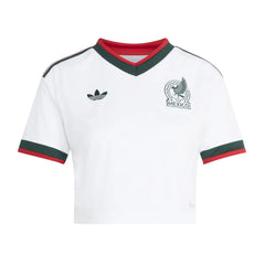 Adidas 2026 Mexico Women's Stadium Away Cropped Soccer Jersey White