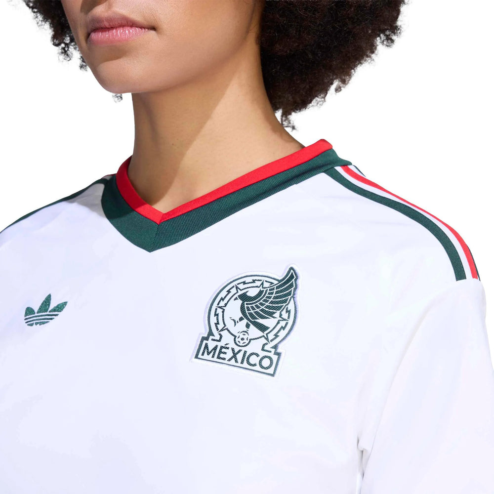 Adidas 2026 Mexico Women's Stadium Away Cropped Soccer Jersey White