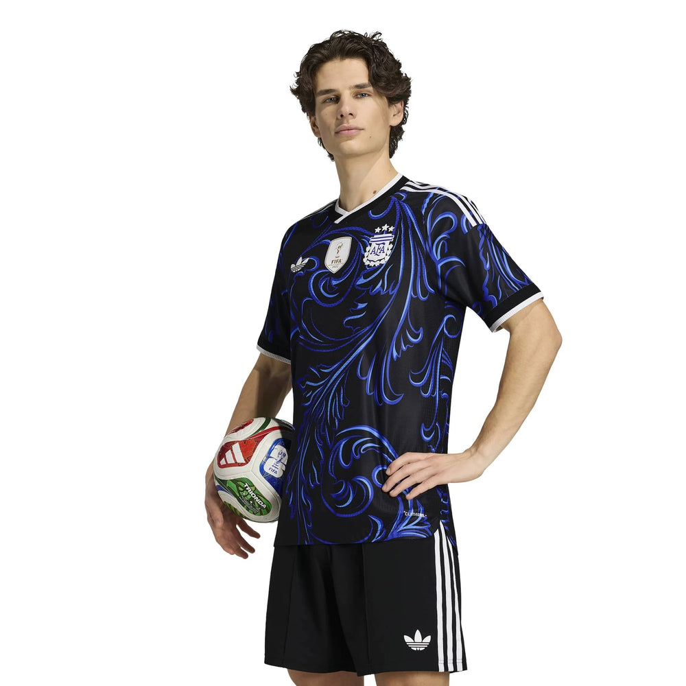Adidas 2026 Argentina Men's Authentic Away Soccer Jersey Black / Lucid Blue / Blue Burst