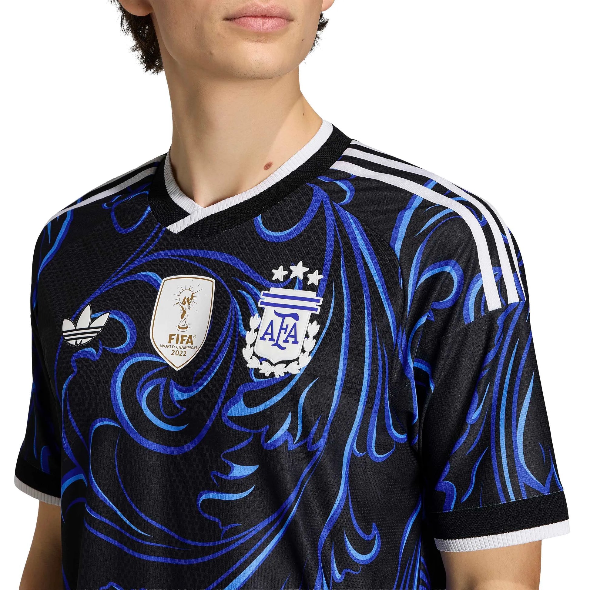 Adidas 2026 Argentina Men's Authentic Away Soccer Jersey Black / Lucid Blue / Blue Burst