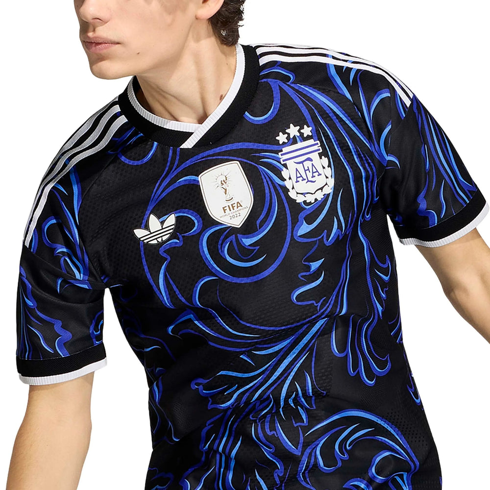 Adidas 2026 Argentina Men's Authentic Away Soccer Jersey Black / Lucid Blue / Blue Burst