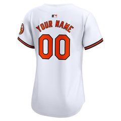 Women's Baltimore Orioles White Home Limited Custom Jersey