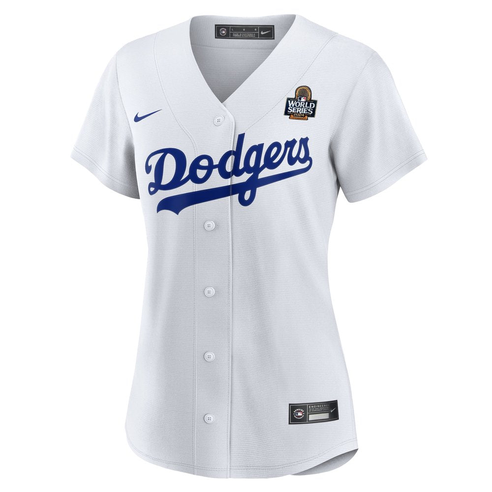 Women's Los Angeles Dodgers White 2024 World Series Home Home Custom Replica Jersey