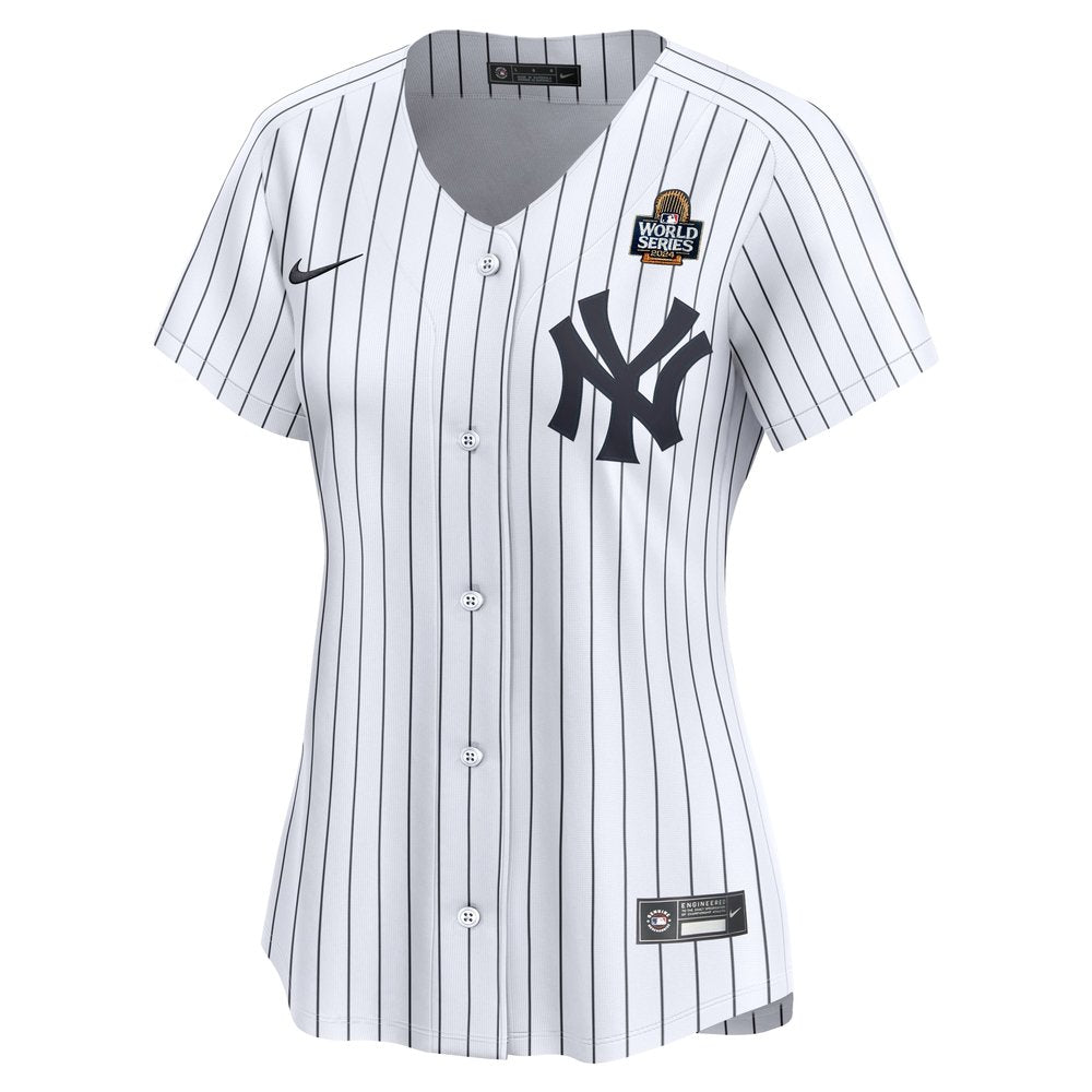 Women's New York Yankees White 2024 World Series Home Custom Limited Jersey