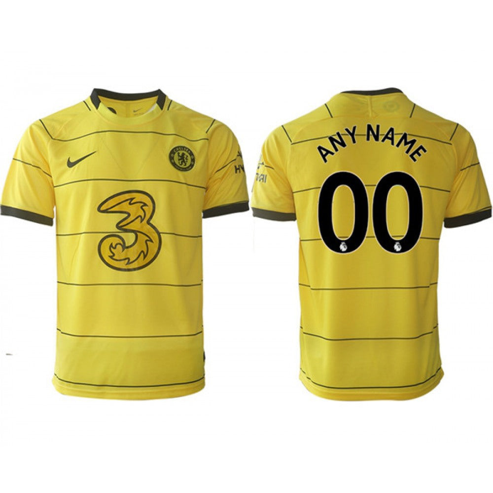 Men's Chelsea Custom 2021/22 Yellow Away Soccer Jersey