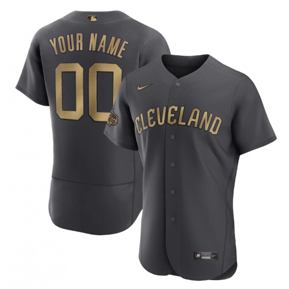 Men's Cleveland Guardians ACTIVE Player Custom 2022 All-Star Charcoal Flex Base Stitched MLB Jersey